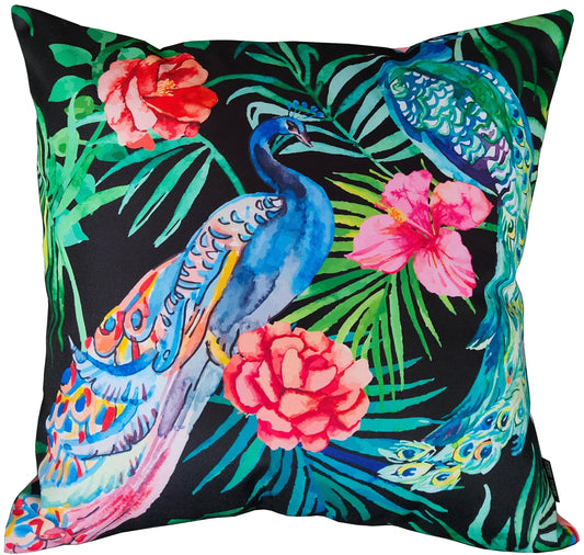 Waterproof Cushions Outdoor Indoor Hollowfibre Filled 43 x 43 cm / PEACOCK OLIVIA ROCCO Cushions