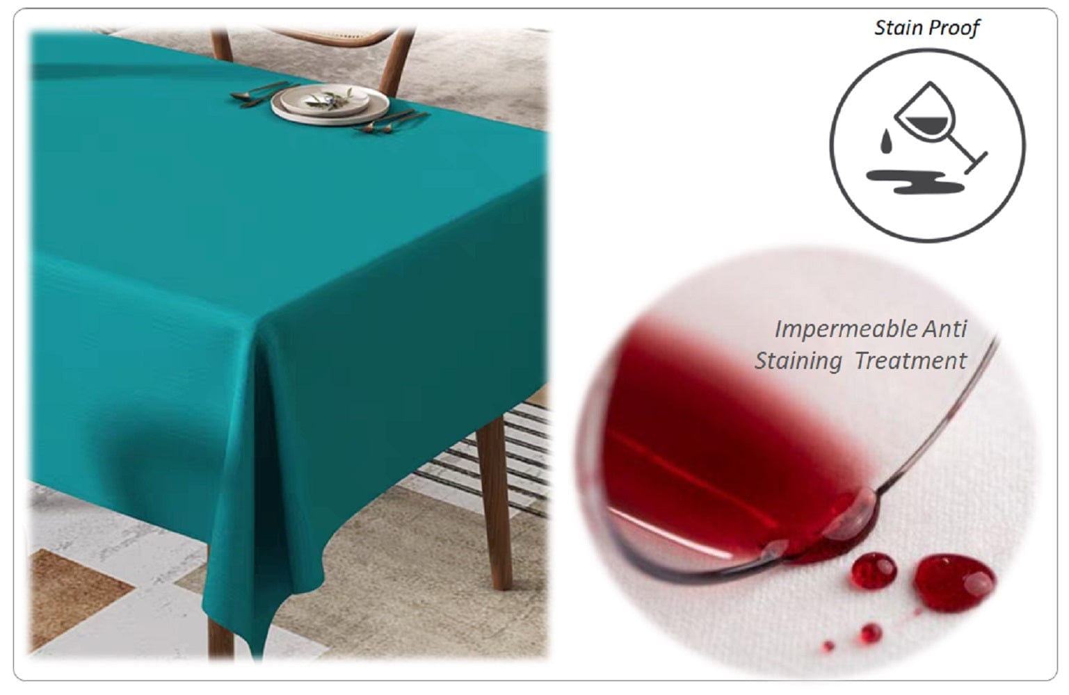 Waterproof Table Cloths Wipe Clean Tablecloth Rectangular Picnic Mat Stain OLIVIA ROCCO Tea Towel