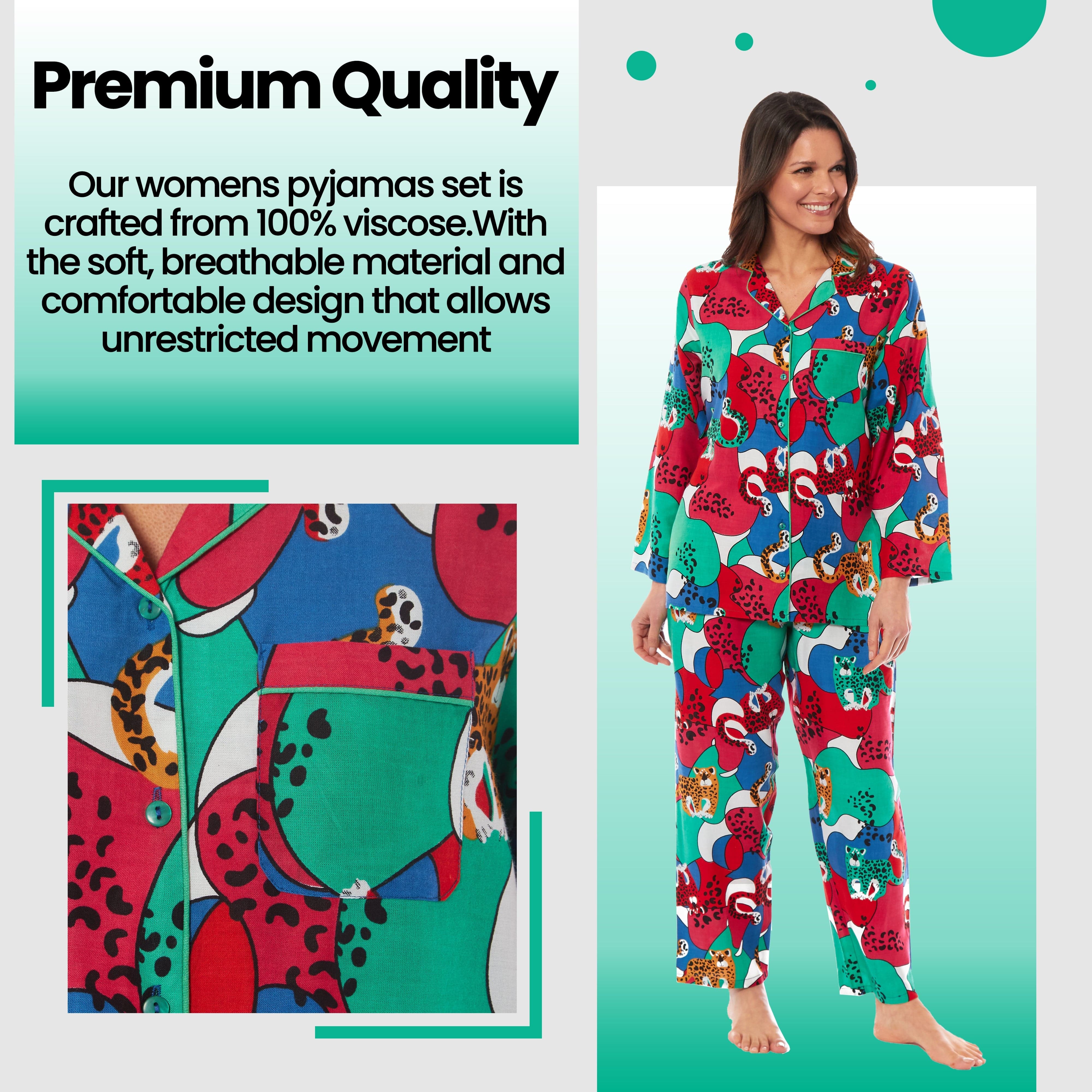 Button front ladies pyjamas sale