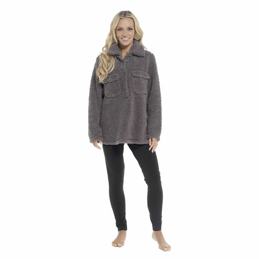 Women's Sherpa Top And Leggings Set, Long Sleeve Comfort Tops And Pyjamas Sets Daisy Dreamer Pyjamas