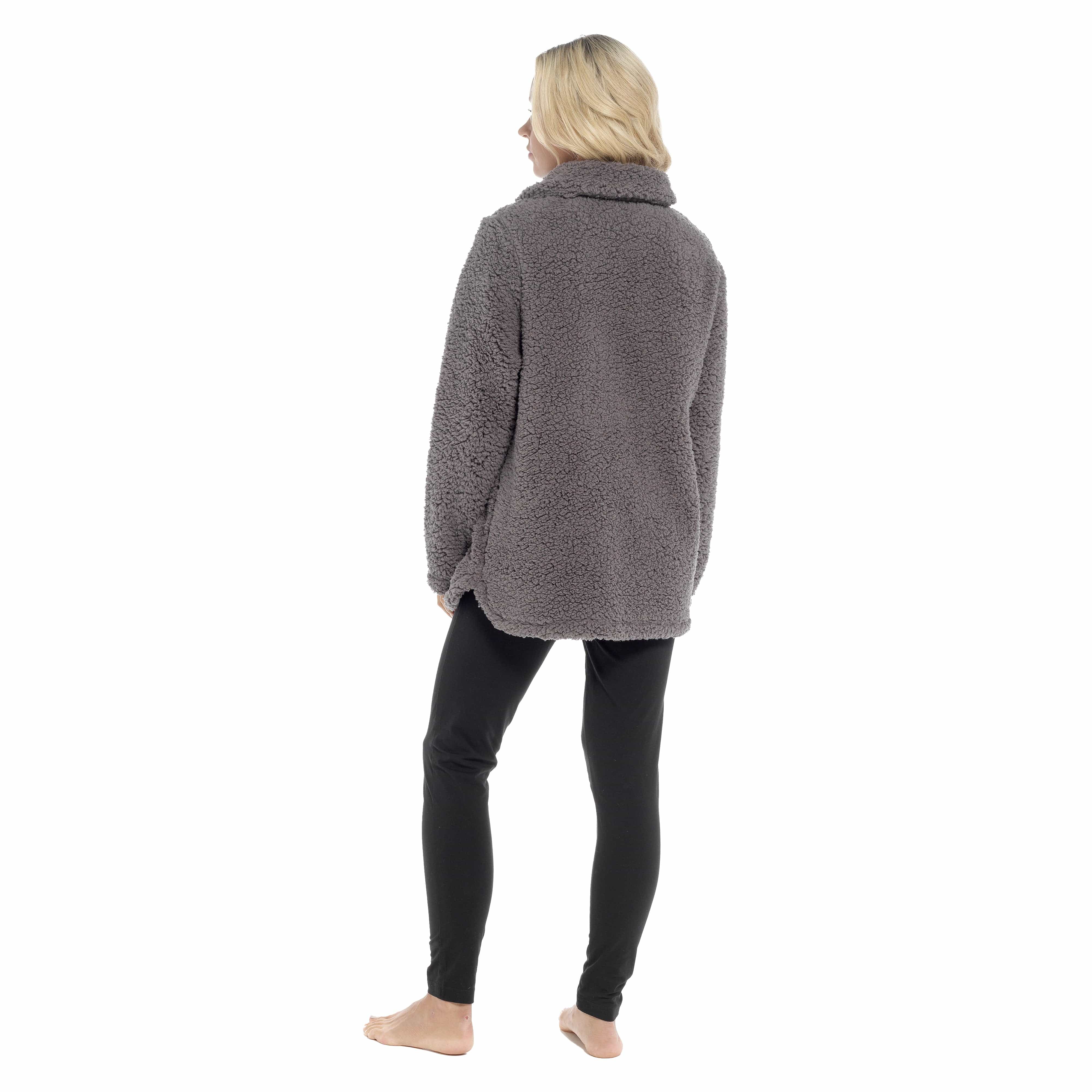 Women s Luxuriously Soft Sherpa Top and Leggings Lounge Set with Doubl OLIVIA ROCCO