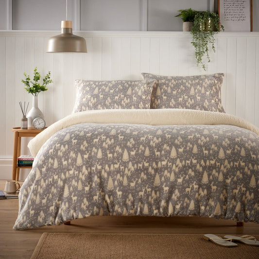 OLIVIA ROCCO Printed Teddy Duvet Sets Woodland Animals SINGLE / WOODLAND ANIMALS OLIVIA ROCCO Duvet Cover