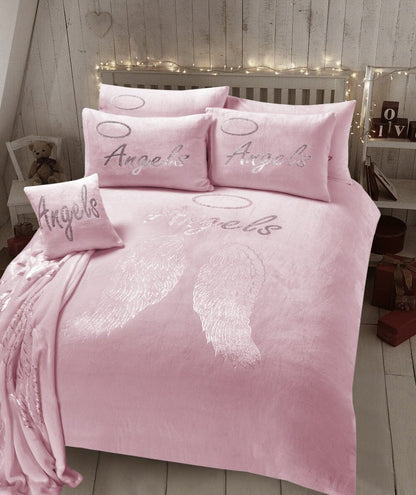 Angel Wings Teddy Duvet Set