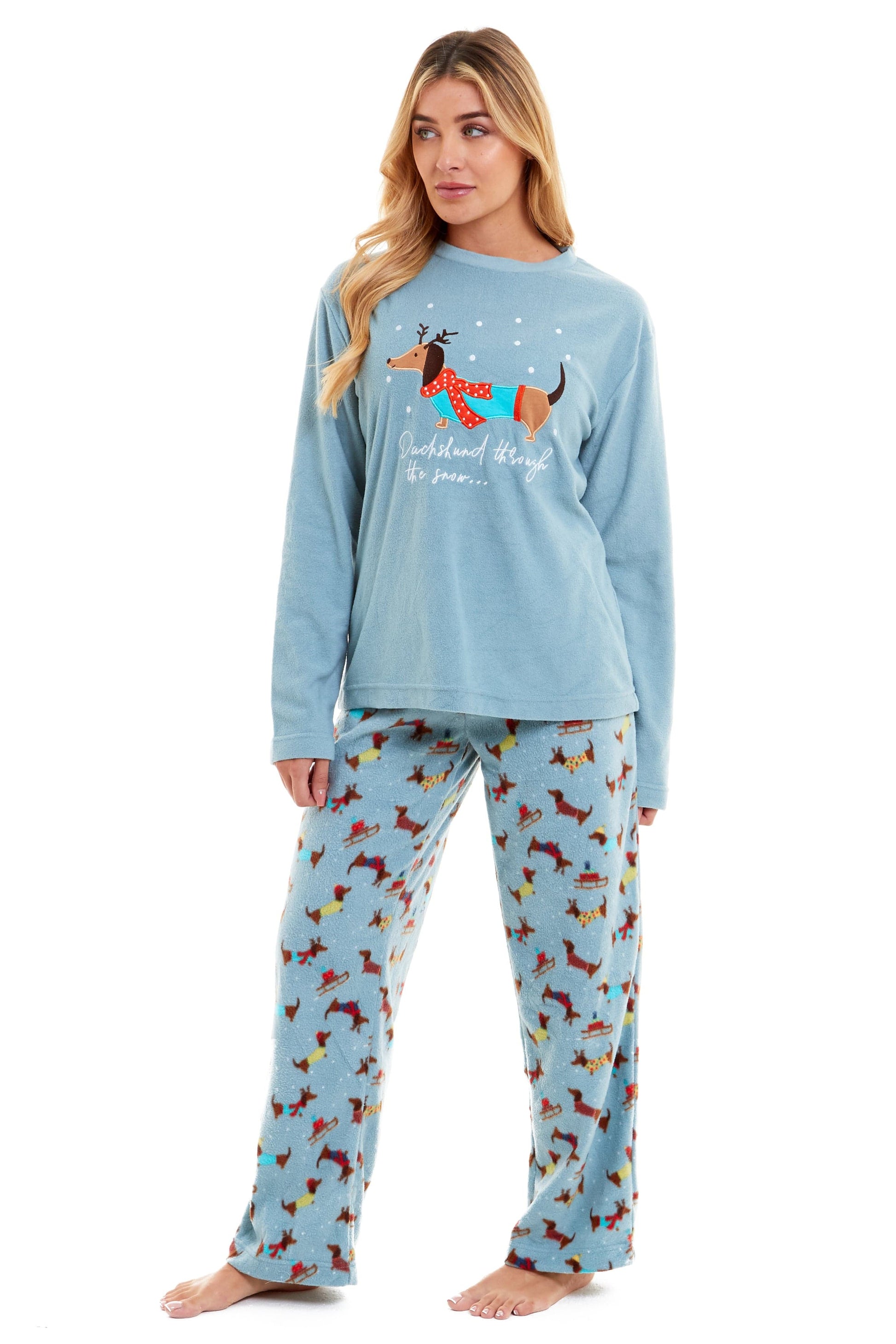 Women Winter Pajama Set Fleece Pyjamas Sleepwear Homewear Strip