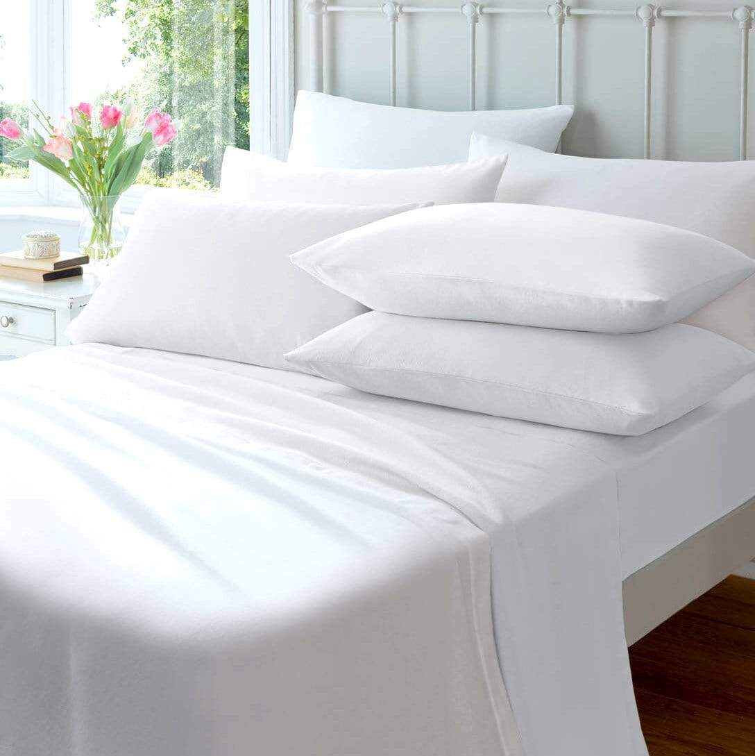 Flannelette Flat Sheet SINGLE / WHITE OLIVIA ROCCO Flat Sheet