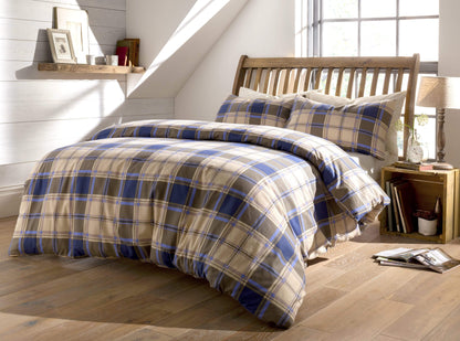 Tartan Duvet Set SINGLE / BLUE OLIVIA ROCCO Duvet Cover