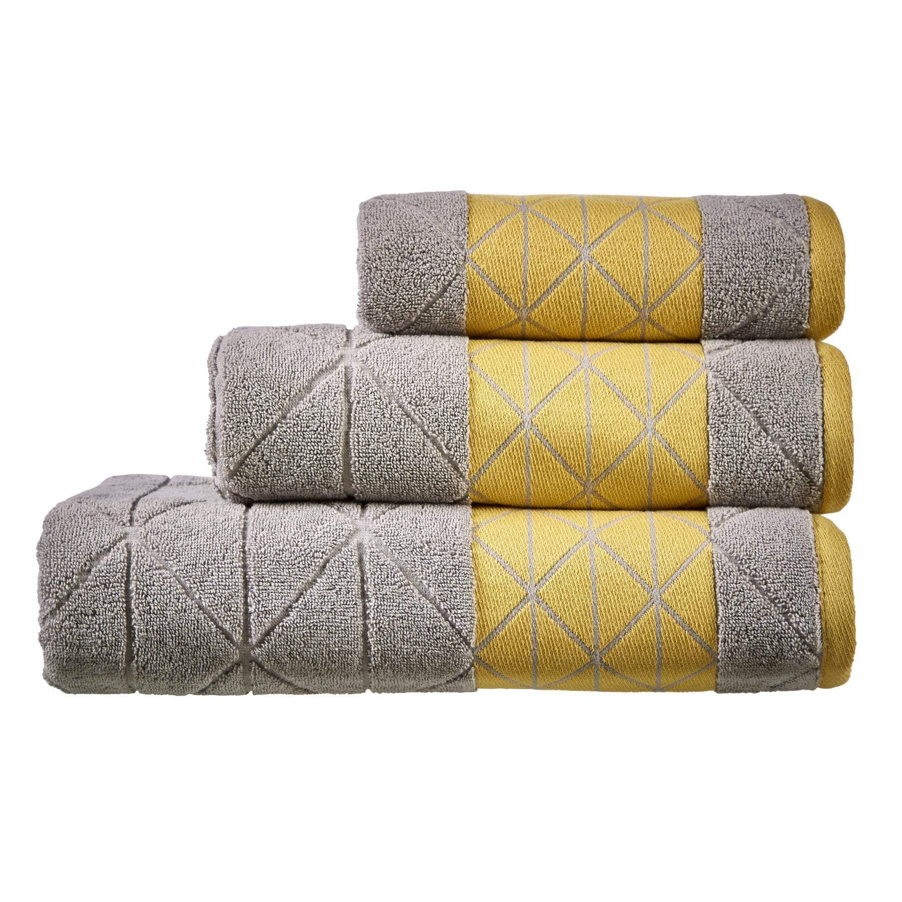 Ochre and grey towels sale