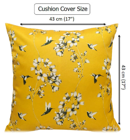 Printed Waterproof Cushions JARDIN OCHRE / 43 x 43 Cm OLIVIA ROCCO Cushions