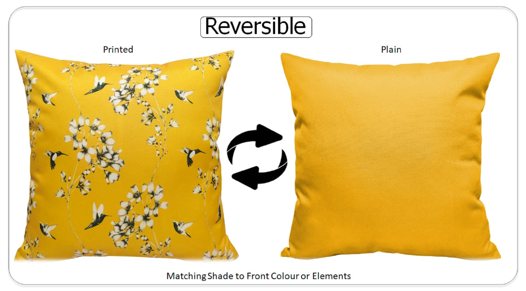 Printed Waterproof Cushions JARDIN OCHRE / 43 x 43 Cm OLIVIA ROCCO Cushions