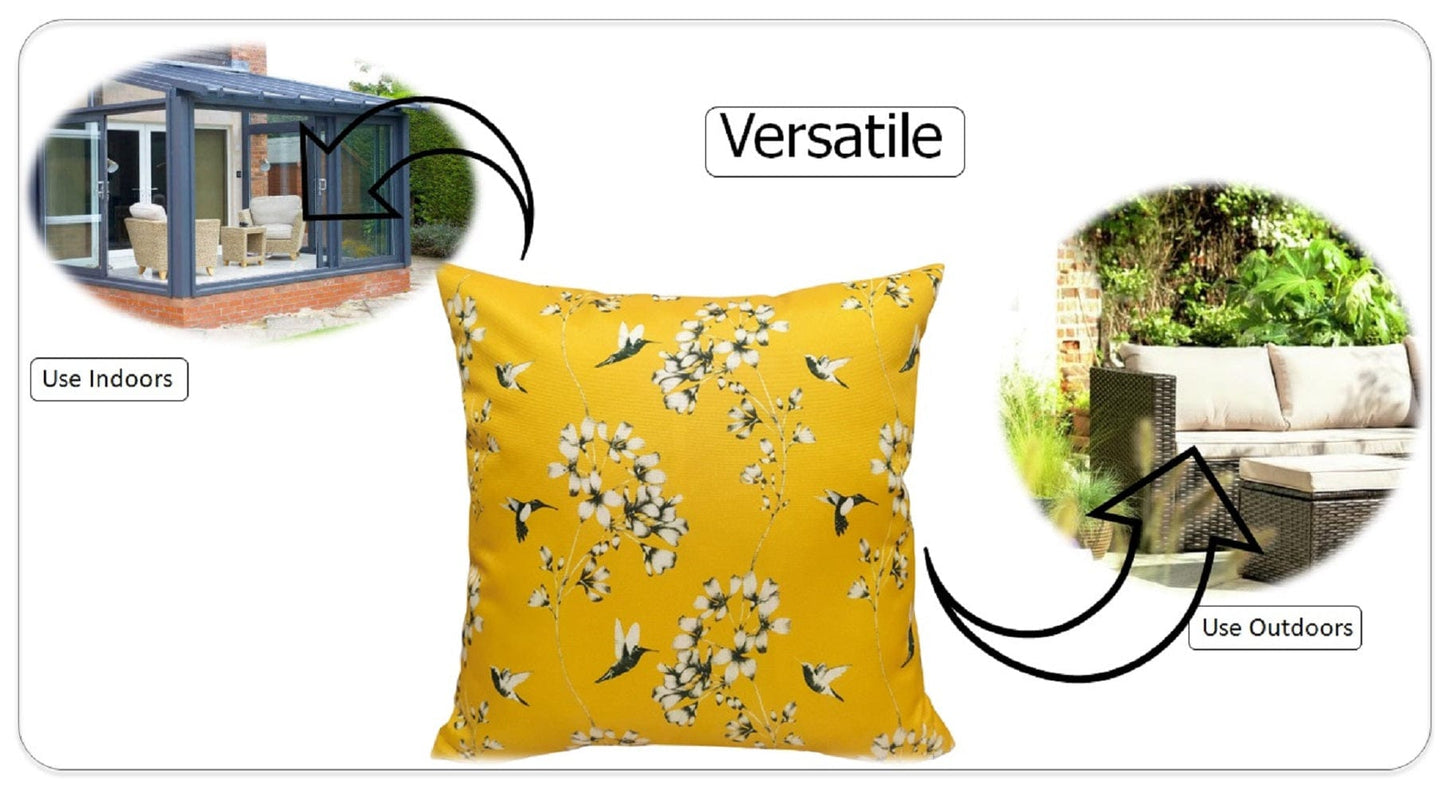 Printed Waterproof Cushions JARDIN OCHRE / 43 x 43 Cm OLIVIA ROCCO Cushions