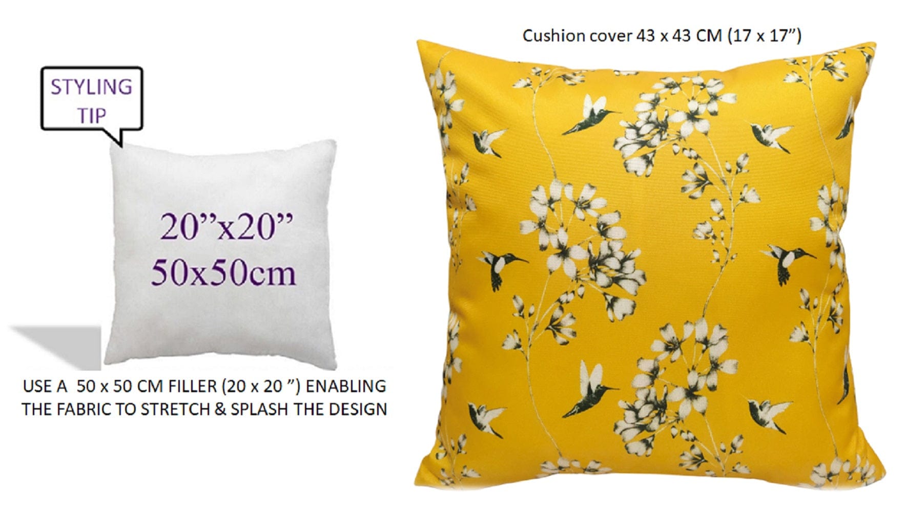 Printed Waterproof Cushions JARDIN OCHRE / 43 x 43 Cm OLIVIA ROCCO Cushions