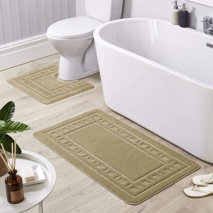 Jumbo Miami Bath Mat Set BISCUIT OLIVIA ROCCO basics Bath Mat