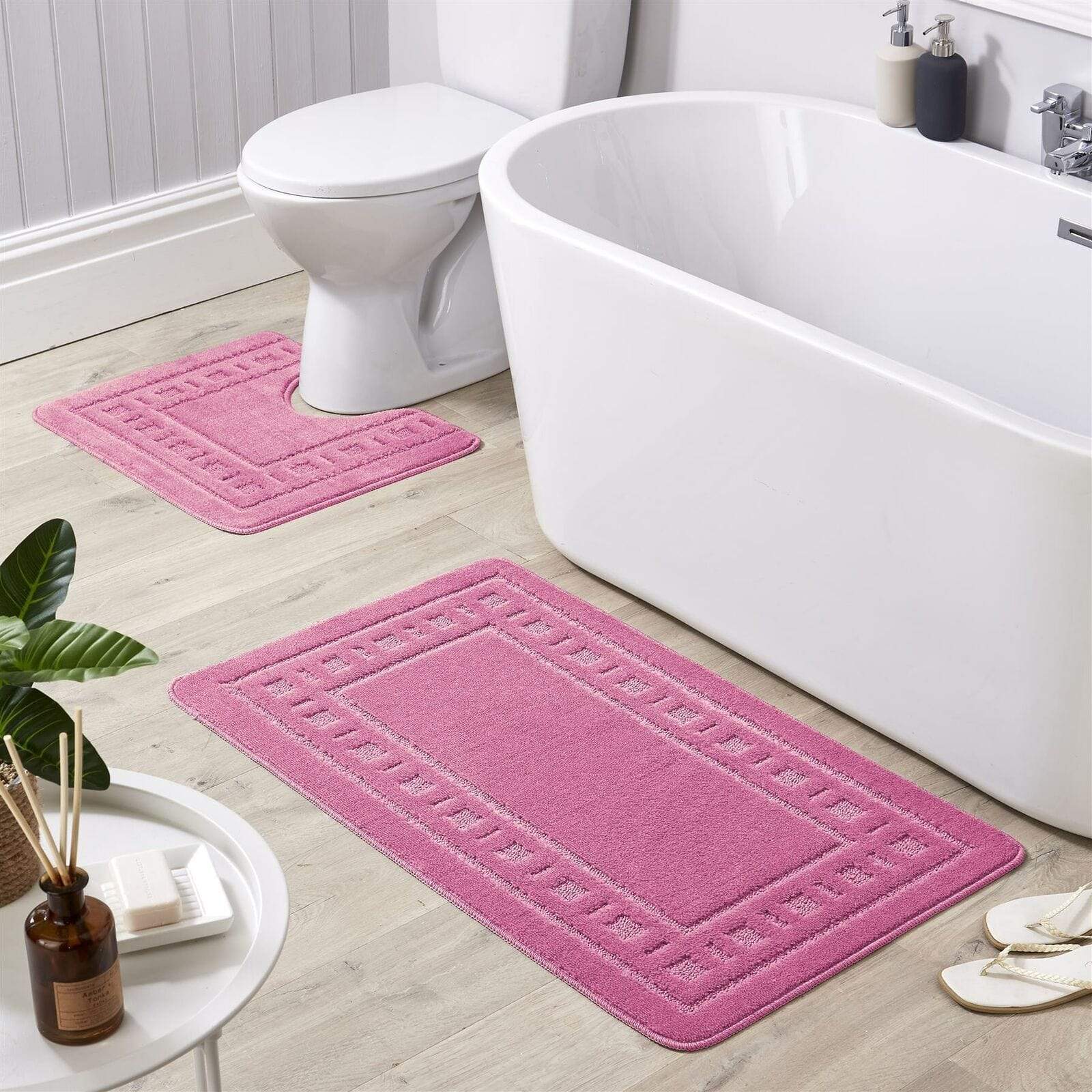 Jumbo Miami Bath Mat Set BLUSH PINK OLIVIA ROCCO basics Bath Mat