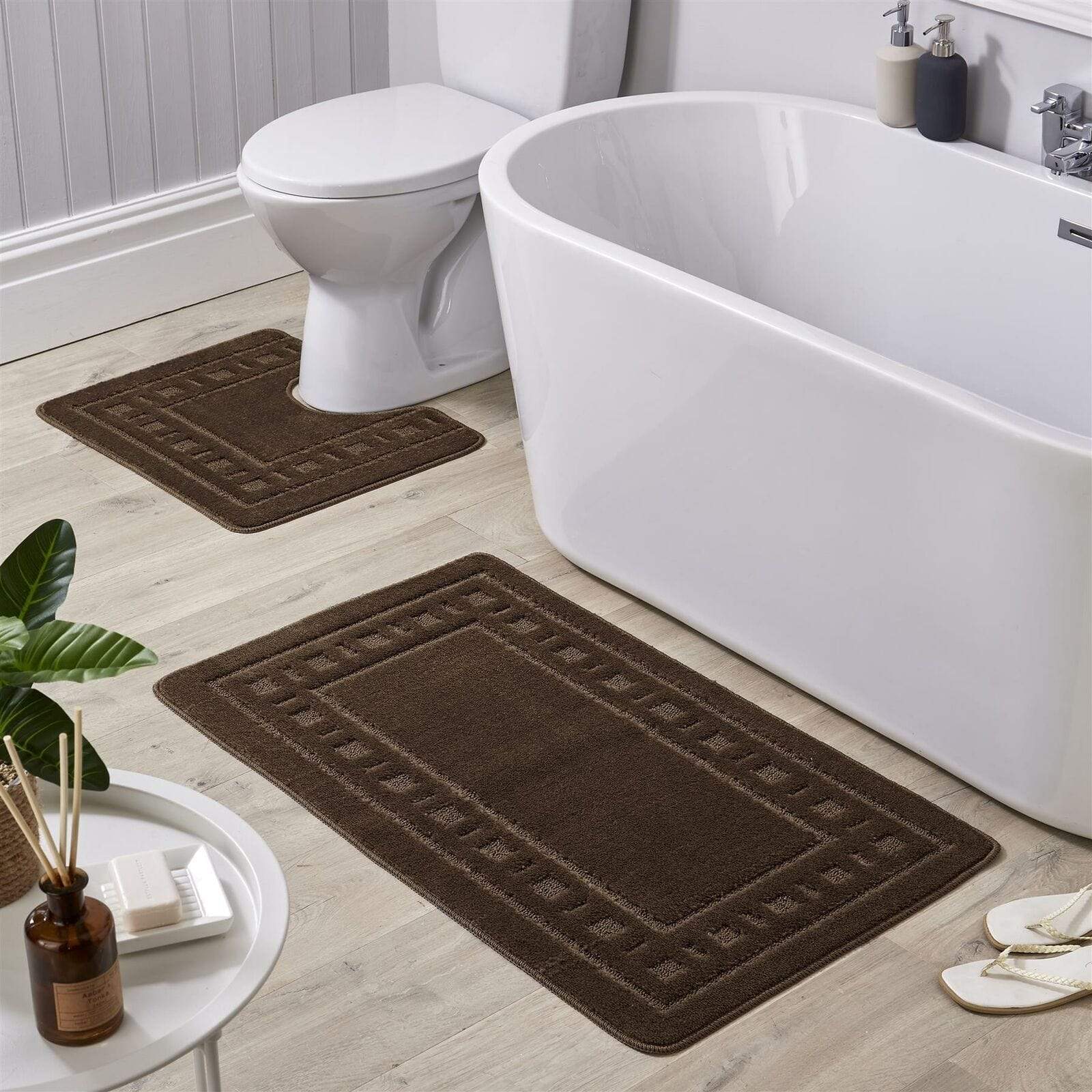 Jumbo Miami Bath Mat Set CHOCOLATE OLIVIA ROCCO basics Bath Mat