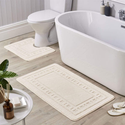 Jumbo Miami Bath Mat Set CREAM OLIVIA ROCCO basics Bath Mat