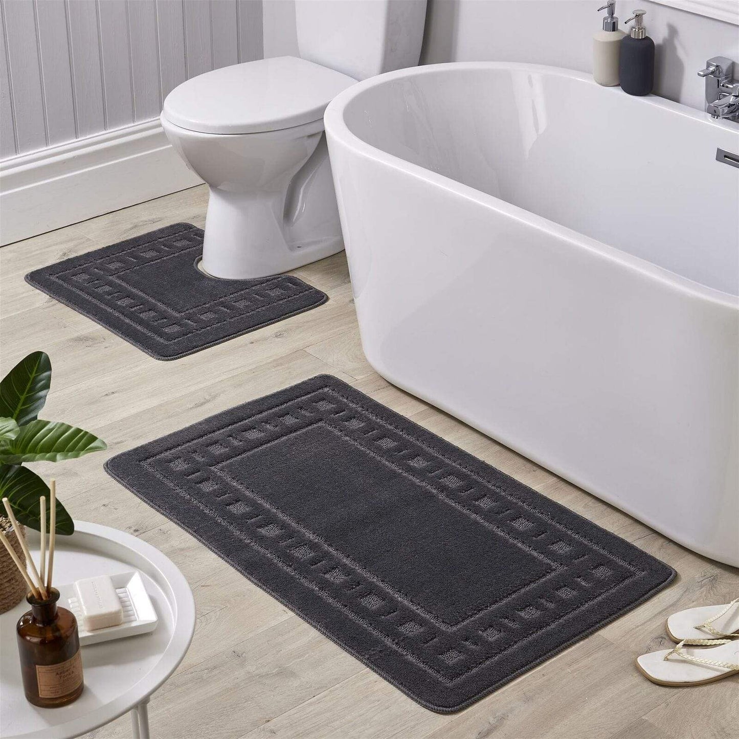 Jumbo Miami Bath Mat Set DARK GREY OLIVIA ROCCO basics Bath Mat