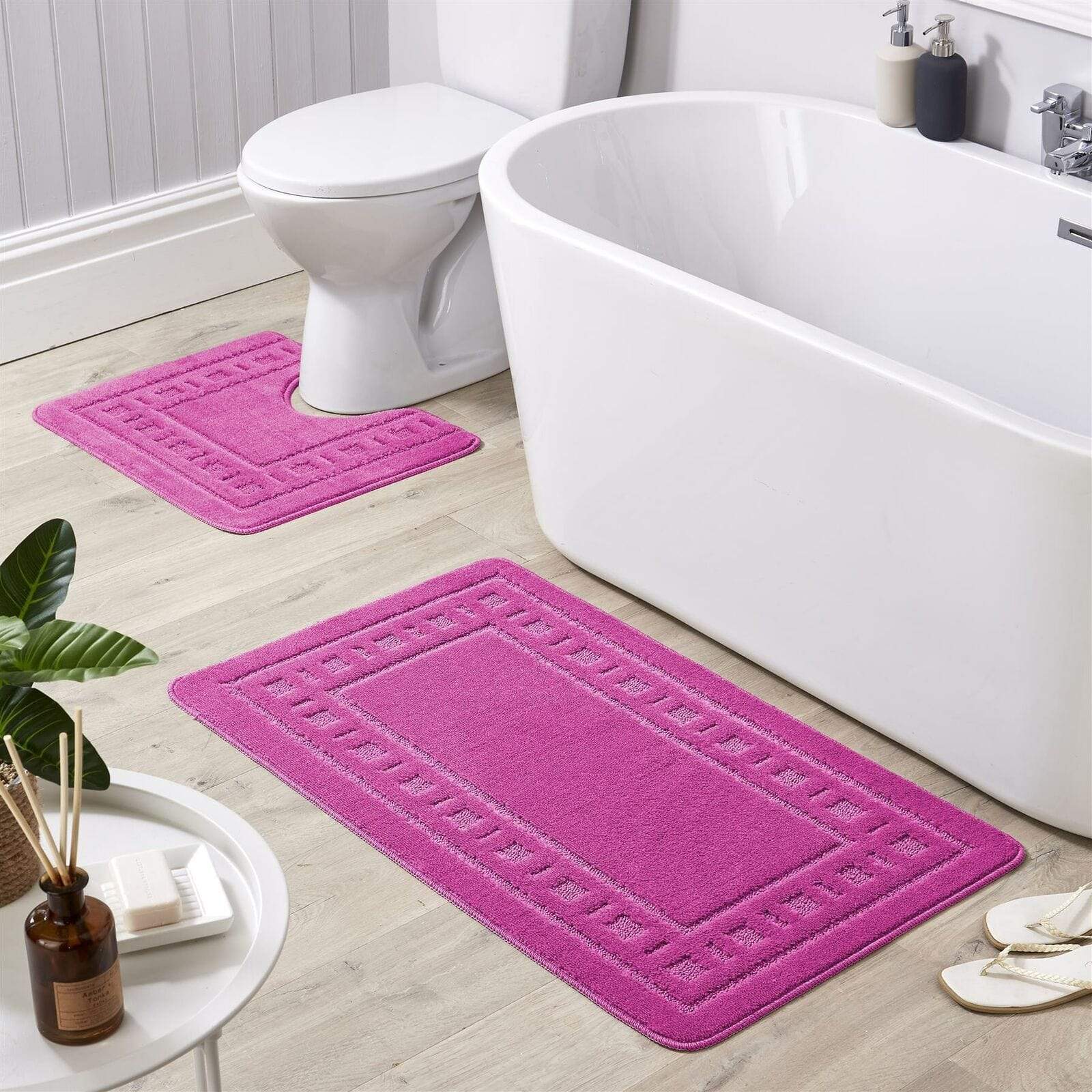 Jumbo Miami Bath Mat Set HOT PINK OLIVIA ROCCO basics Bath Mat