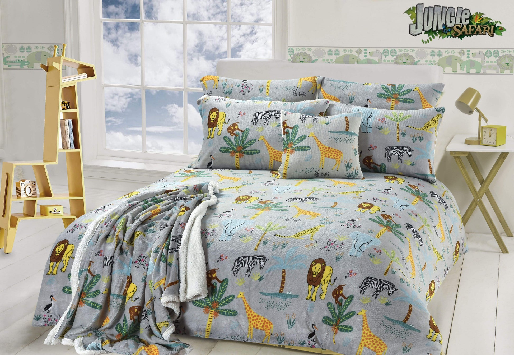 Jungle Safari Animal Kingdom Teddy Duvet Set SINGLE OLIVIA ROCCO Duvet Cover