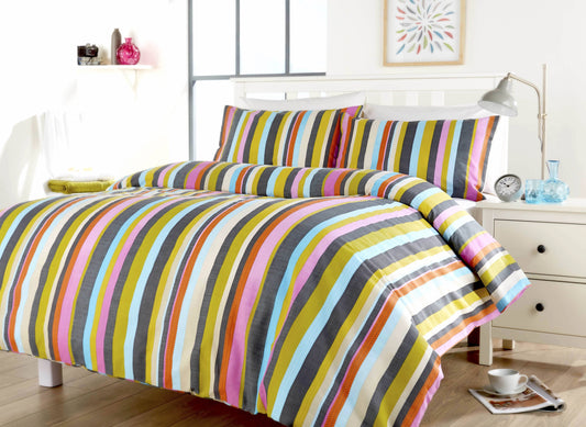 Maine Stripe Duvet Set SINGLE / MULTI OLIVIA ROCCO Duvet Cover