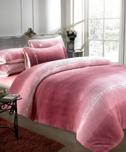 Ombre Teddy Duvet Set SINGLE / DUSKY PINK OLIVIA ROCCO Duvet Cover