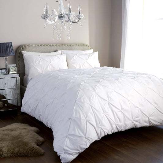 Pintuck Duvet Set SINGLE / WHITE OLIVIA ROCCO Duvet Cover