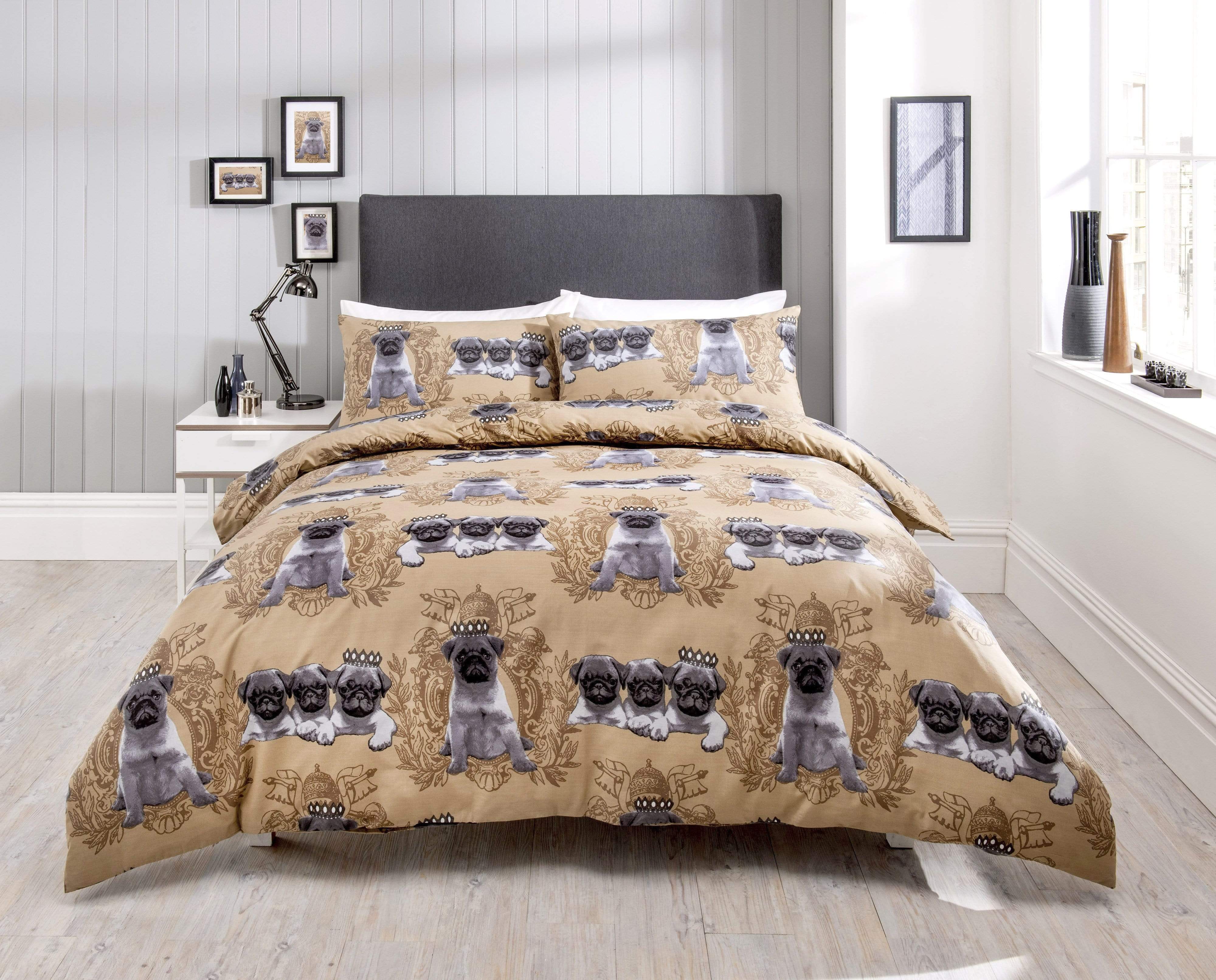 Pugs Duvet Cover Set Elegant Cotton Rich Bedding with Bold Vibrant Col OLIVIA ROCCO