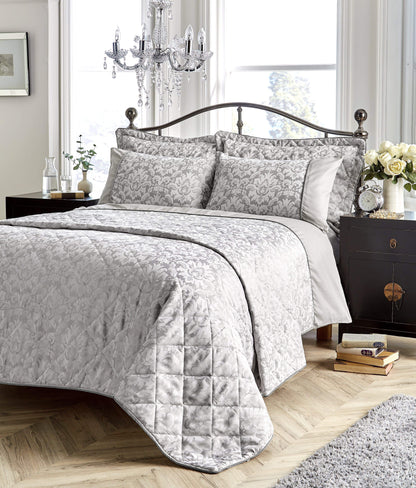 Savoy Woven Jacquard Collection SINGLE / GREY OLIVIA ROCCO Duvet Cover