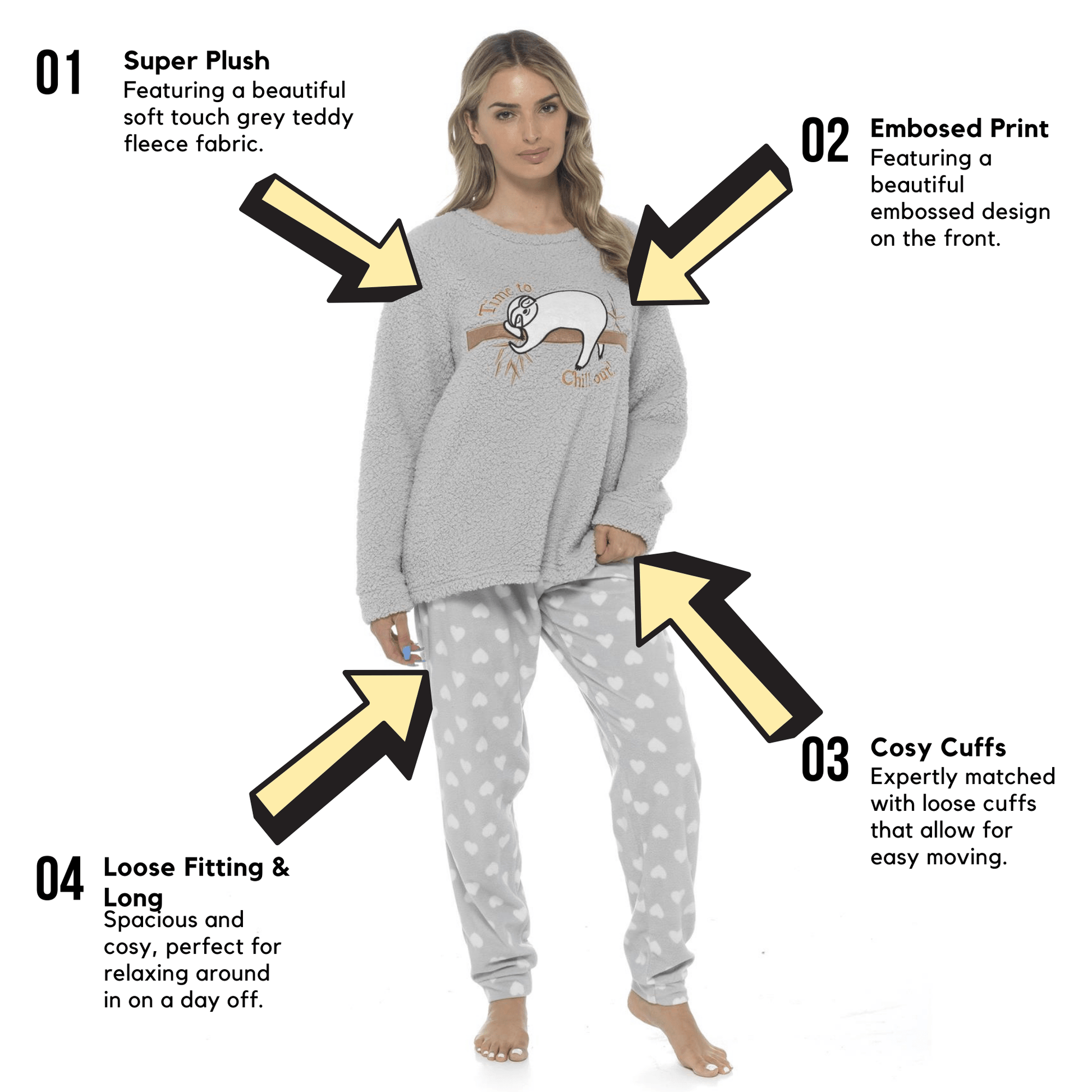 Women's Sherpa Top And Leggings Set, Long Sleeve Comfort Tops And Pyja –  OLIVIA ROCCO