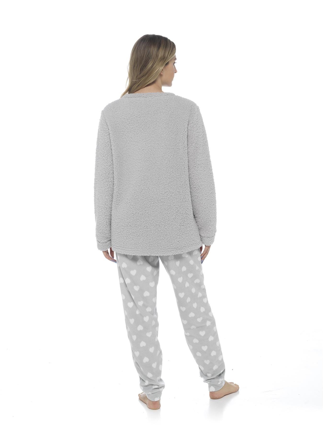 Women's Sloth Snuggle Teddy Fleece Pyjama Set, Ladies Cosy Nightwear – OLIVIA  ROCCO