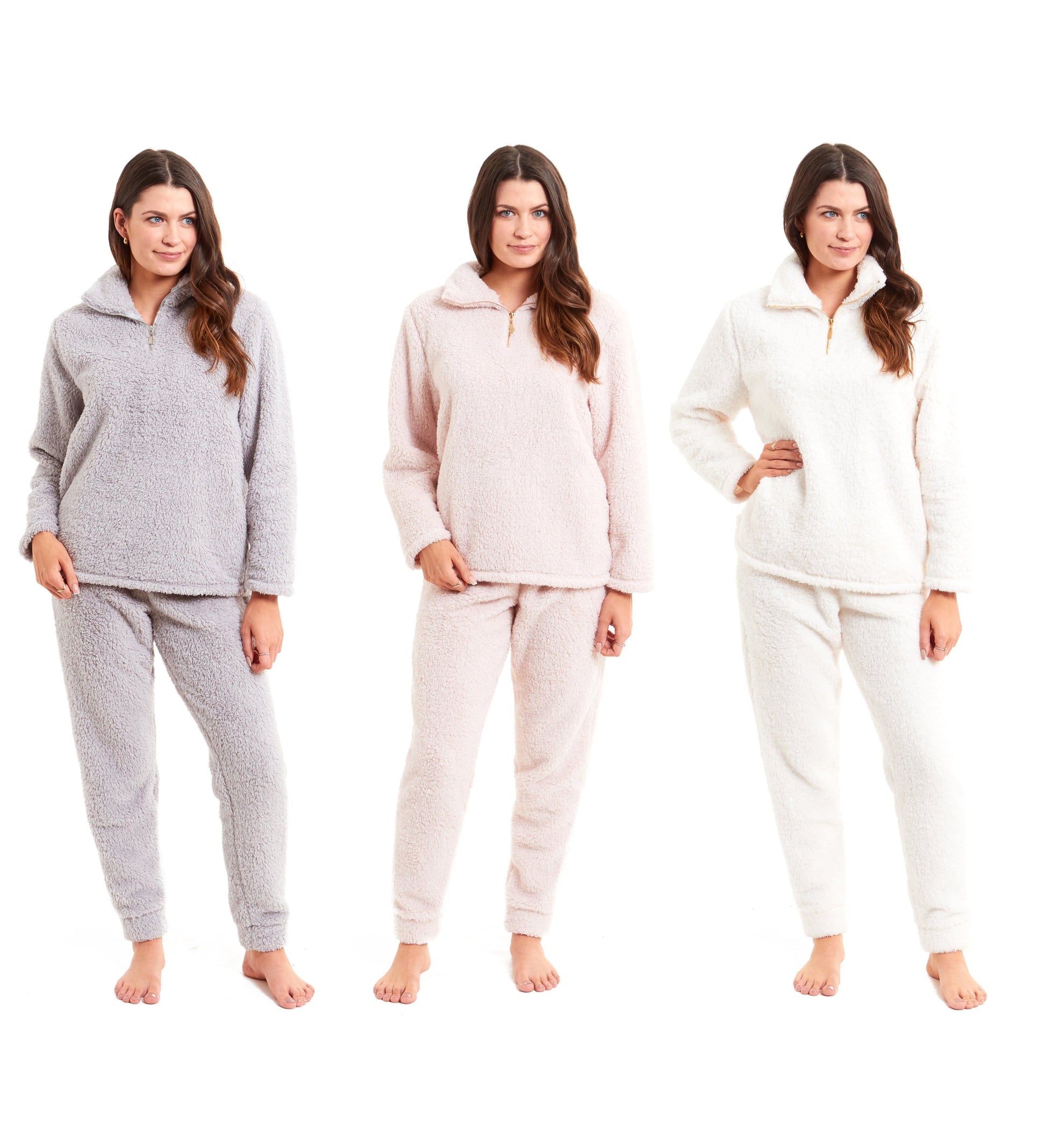 LYCY Womens Fuzzy Plush Pajama Set, Soft Warm Fleece Pajama for