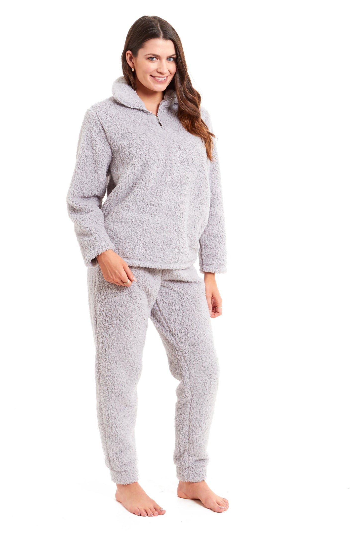 Women's Supersoft 2PCS Plush Fleece Pajamas Set Top Pants Sleepwear  Loungewear