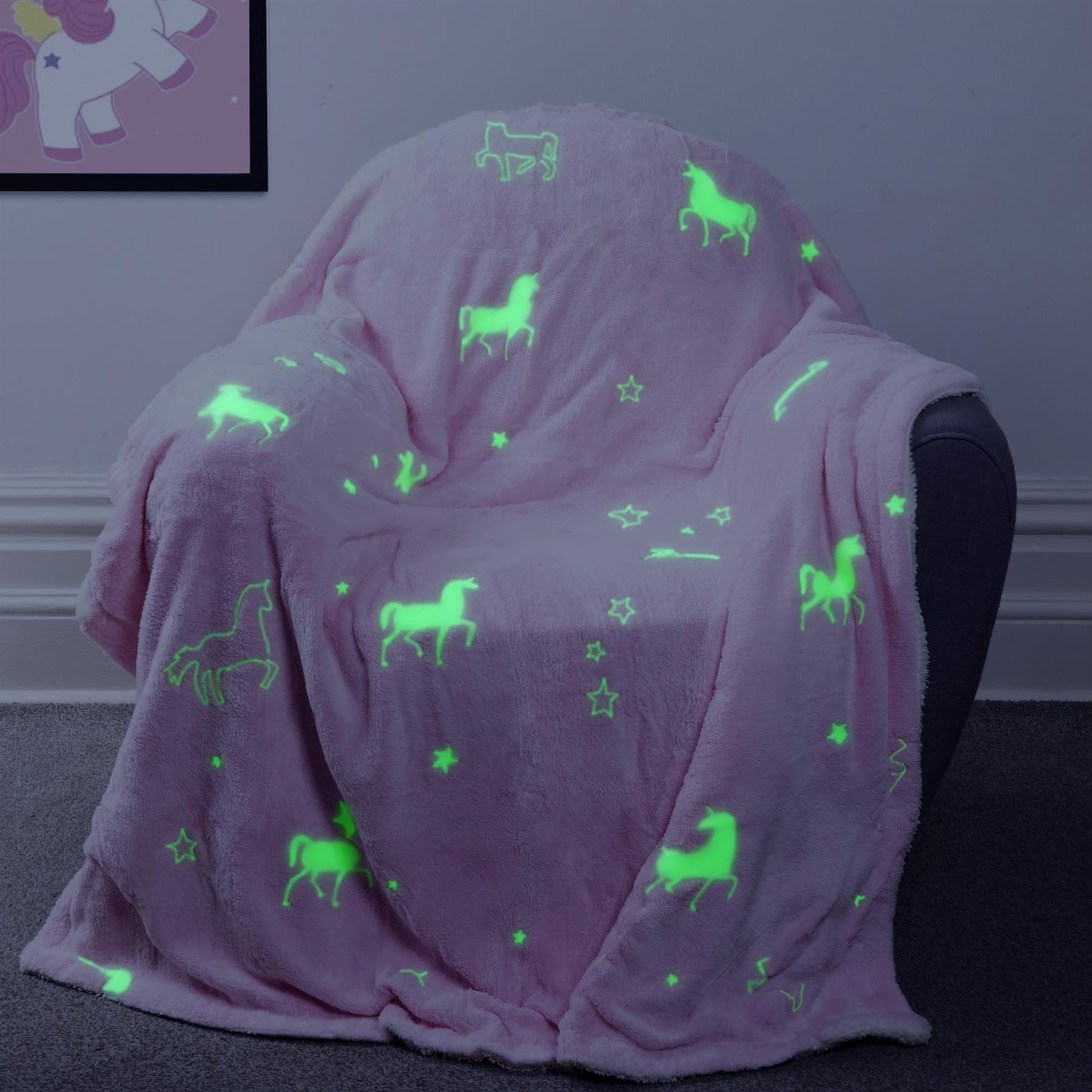 Unicorn Glow In The Dark Teddy Duvet Set OLIVIA ROCCO Duvet Cover