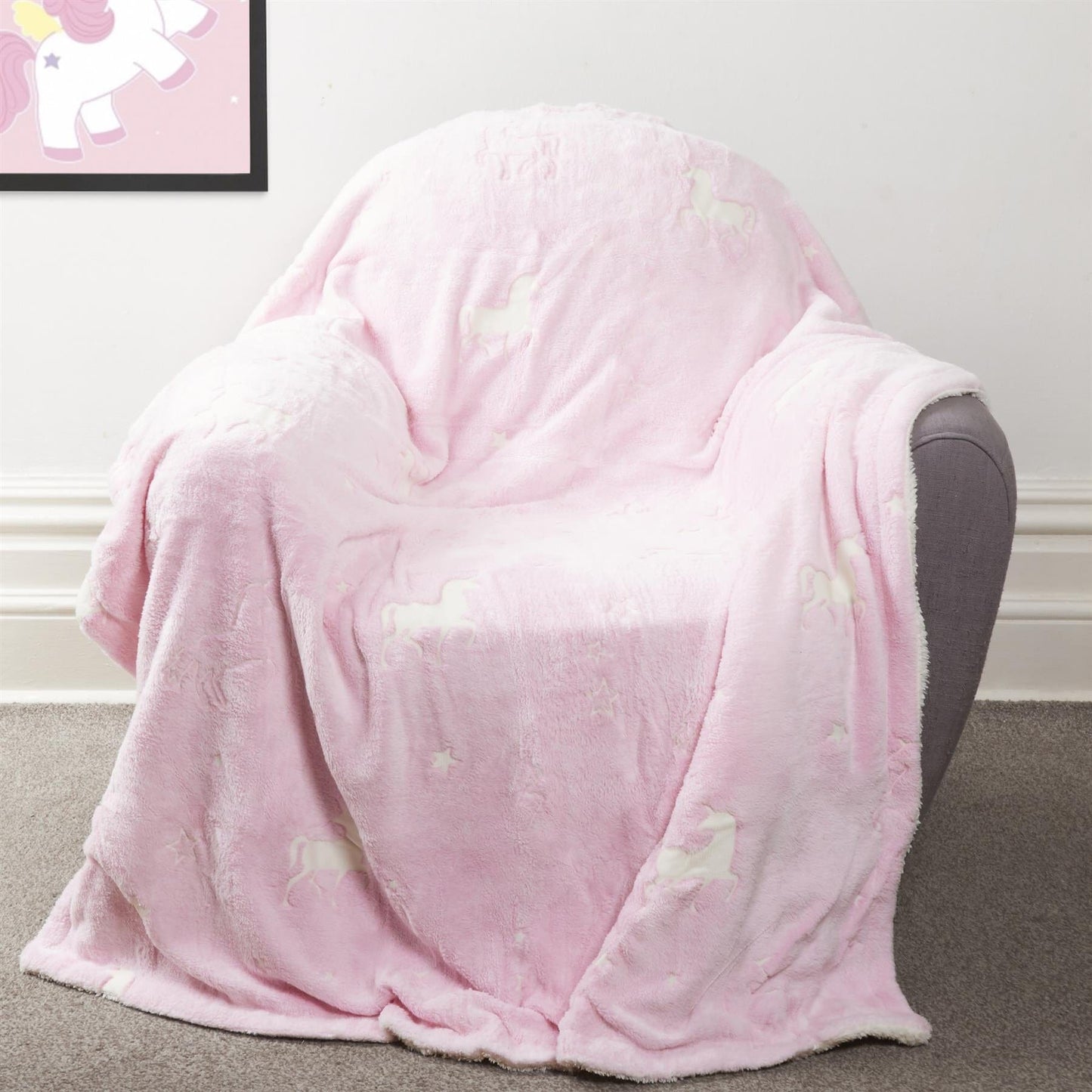 Unicorn Glow In The Dark Teddy Duvet Set OLIVIA ROCCO Duvet Cover