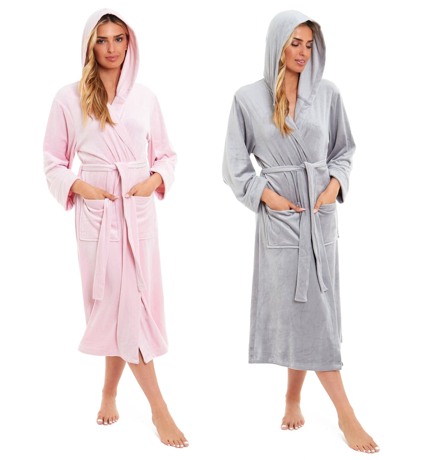 Velour Soft Touch Hooded Bath Robe Dressing Gown Daisy Dreamer Dressing Gown