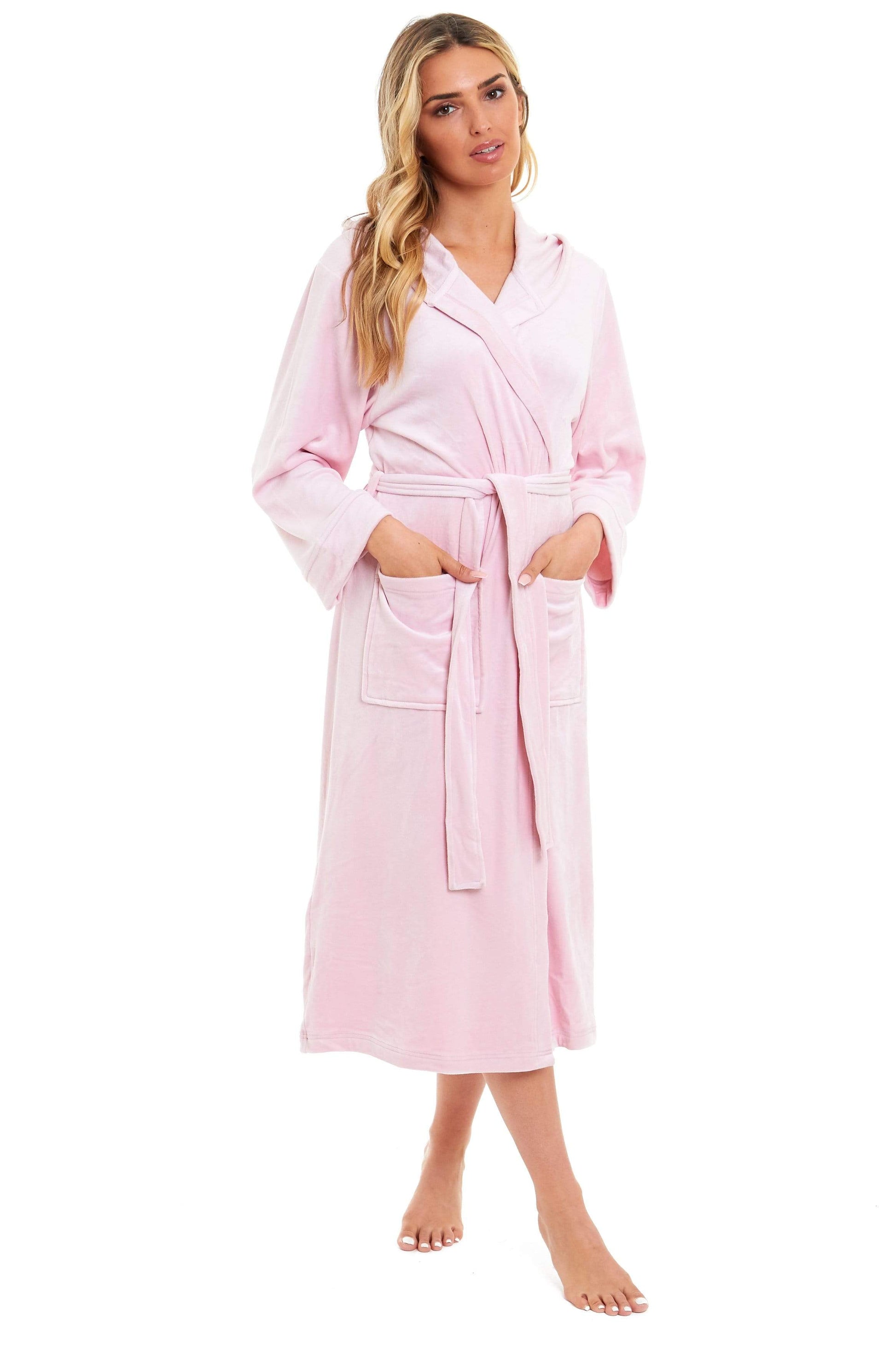 Velour Soft Touch Hooded Bath Robe Dressing Gown Daisy Dreamer Dressing Gown