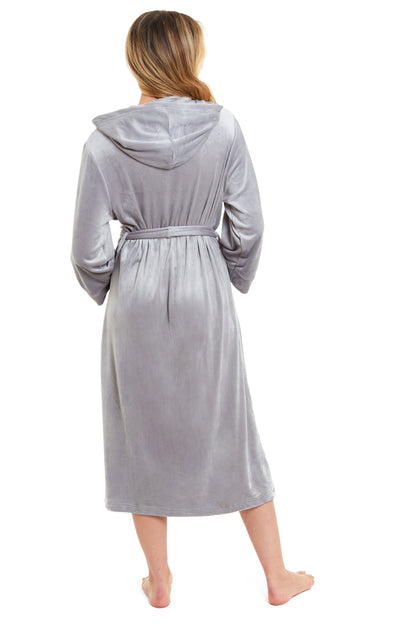 Velour Soft Touch Hooded Bath Robe Dressing Gown Daisy Dreamer Dressing Gown