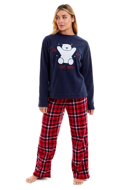 Polar Bear Fleece Pyjama Set, Christmas Gift Daisy Dreamer Pyjamas