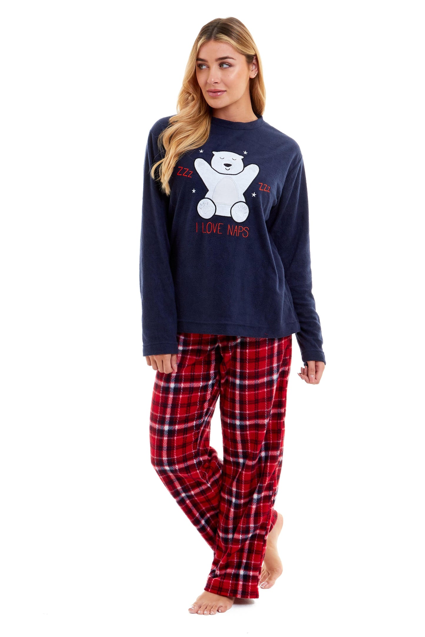 Polar Bear Fleece Pyjama Set, Christmas Gift Daisy Dreamer Pyjamas