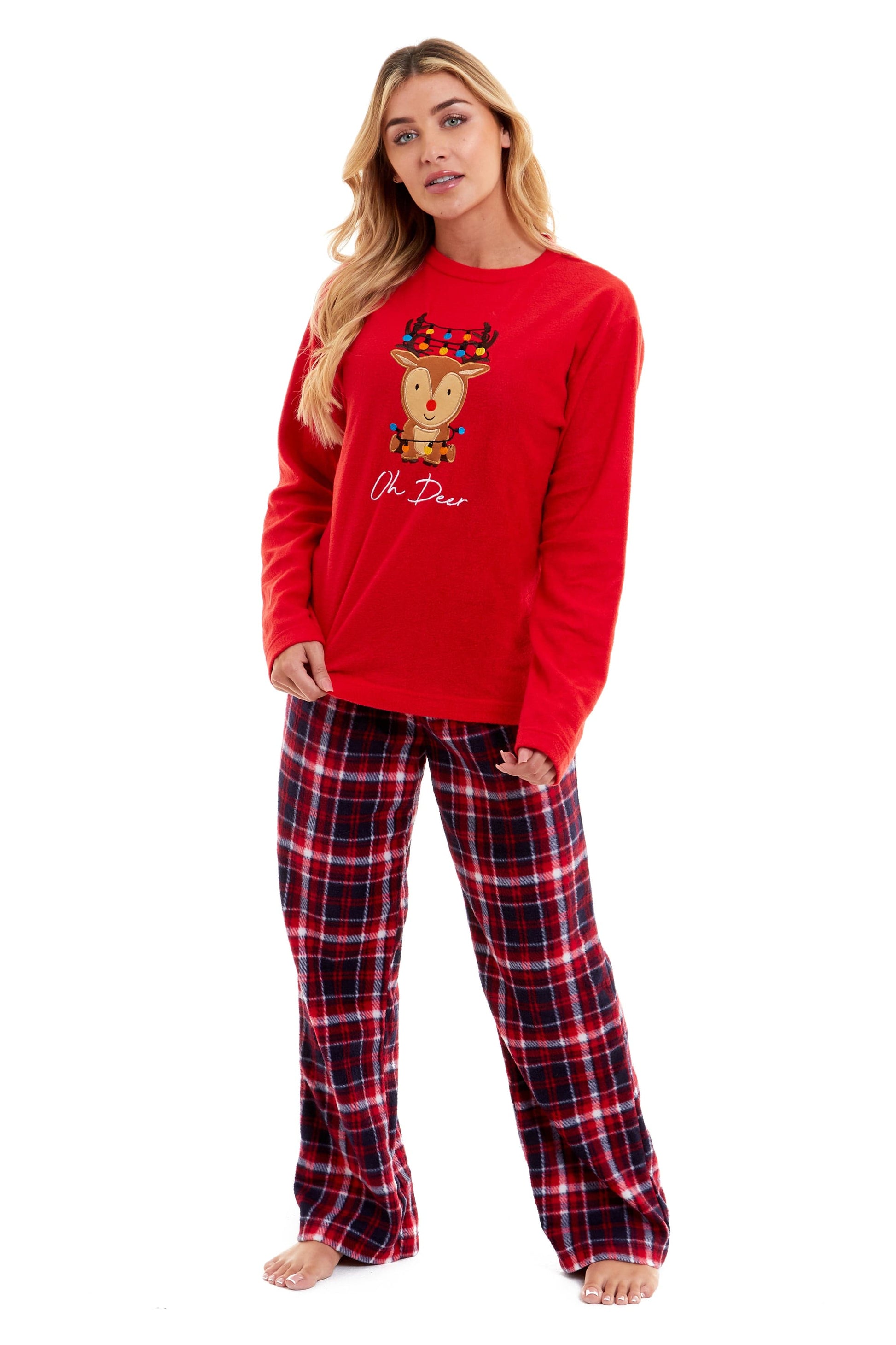 Reindeer Polar Fleece Pyjama Set, Christmas Gift Daisy Dreamer Pyjamas