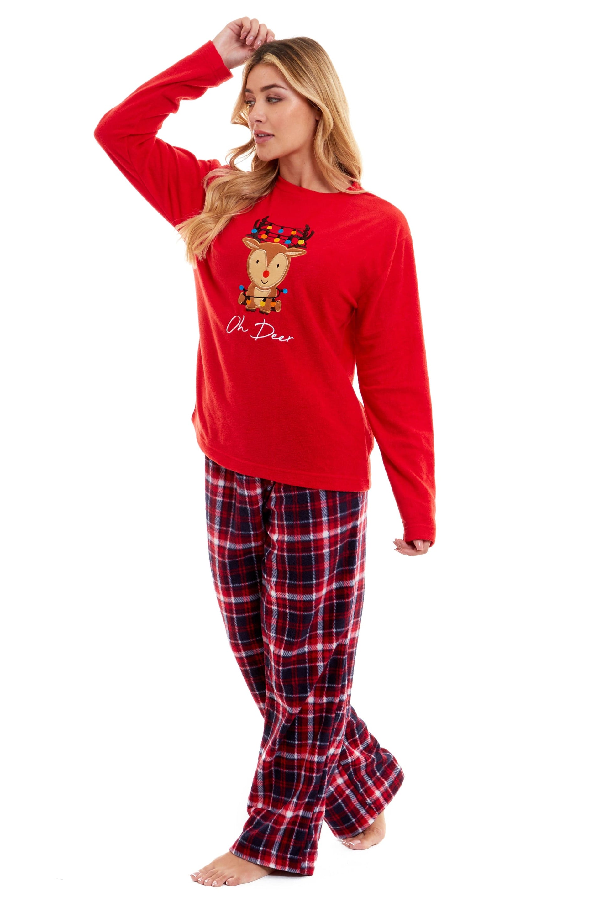 Reindeer Polar Fleece Pyjama Set, Christmas Gift Daisy Dreamer Pyjamas