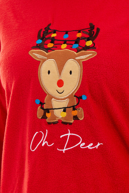 Reindeer Polar Fleece Pyjama Set, Christmas Gift Daisy Dreamer Pyjamas