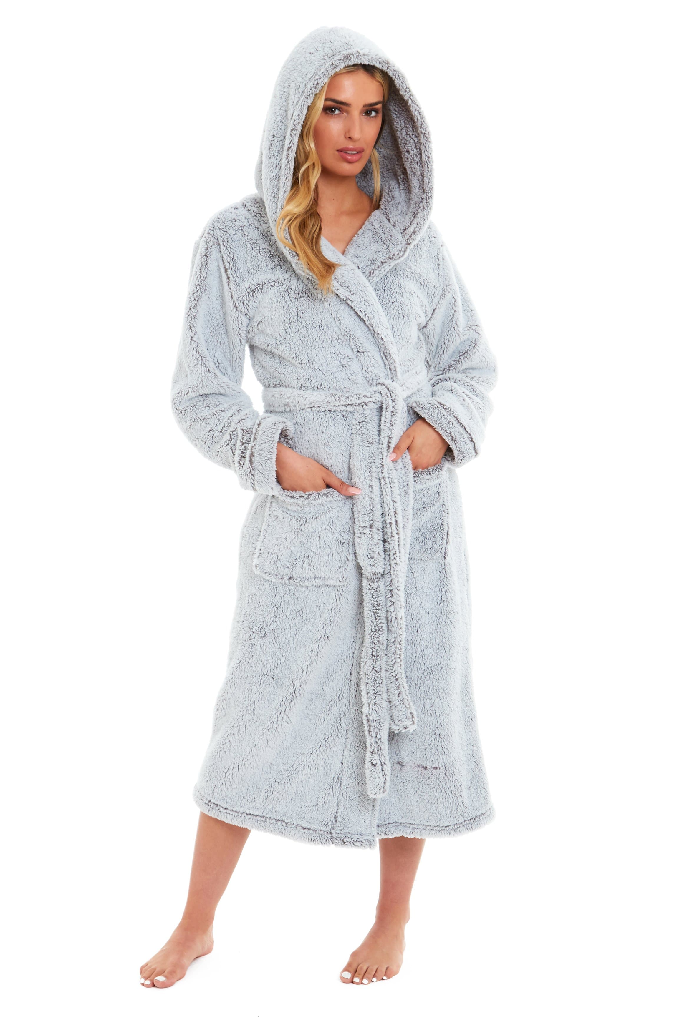 Grey robe with hood sale