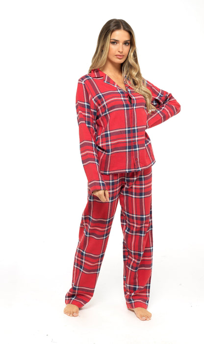 Flannelette Check Pyjama Set, Soft Brushed Cotton PJs Daisy Dreamer Pyjamas