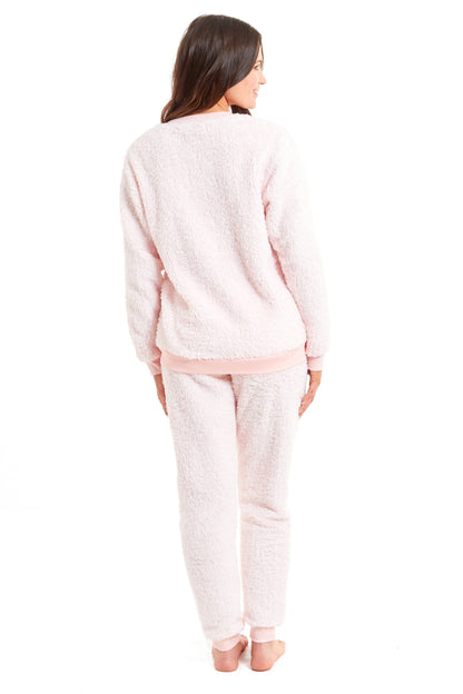 Teddy Fleece Lounge Set Fluffy Cosy Crew Neck Pyjama Daisy Dreamer Pyjamas