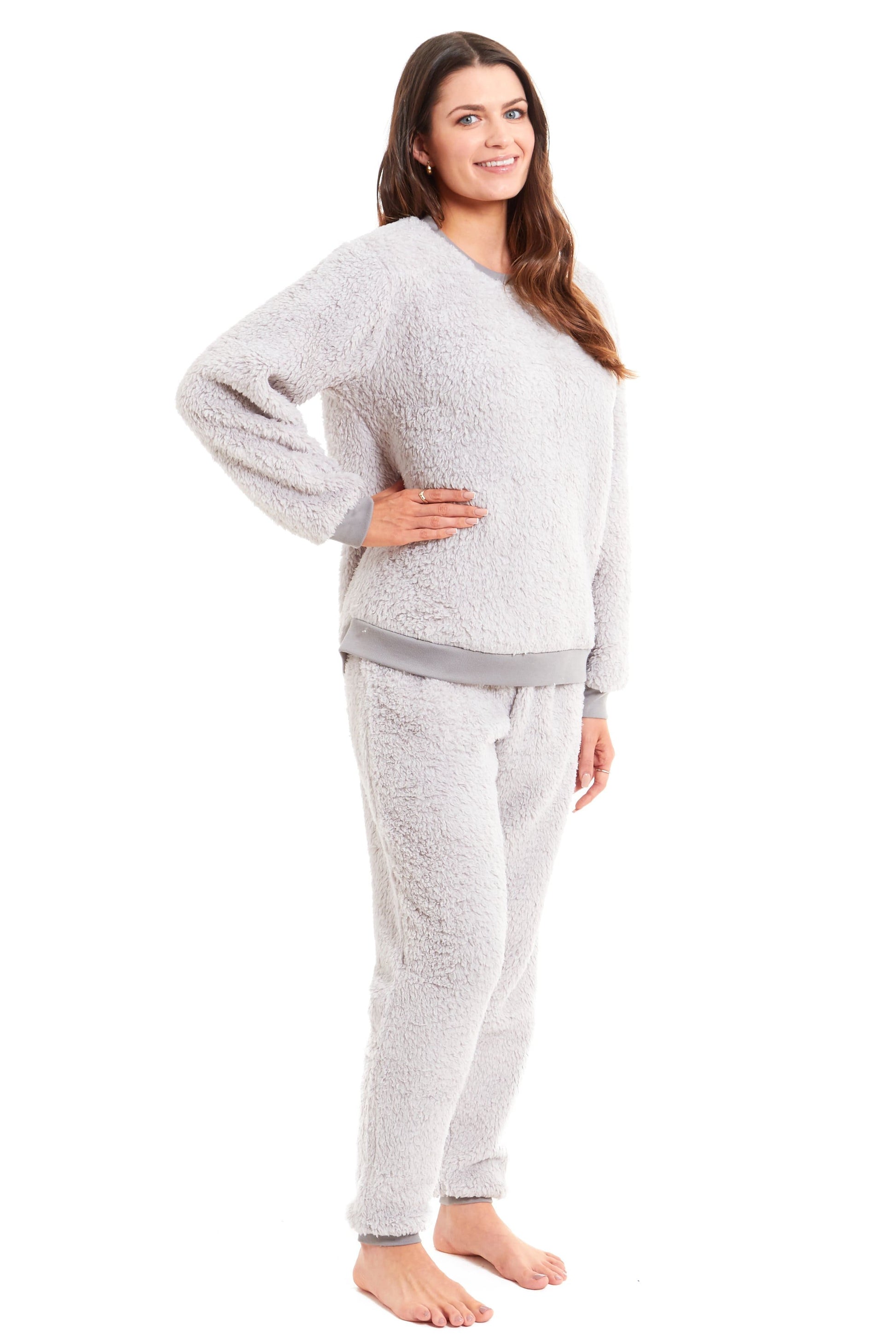 Teddy Fleece Lounge Set Fluffy Cosy Crew Neck Pyjama Daisy Dreamer Pyjamas