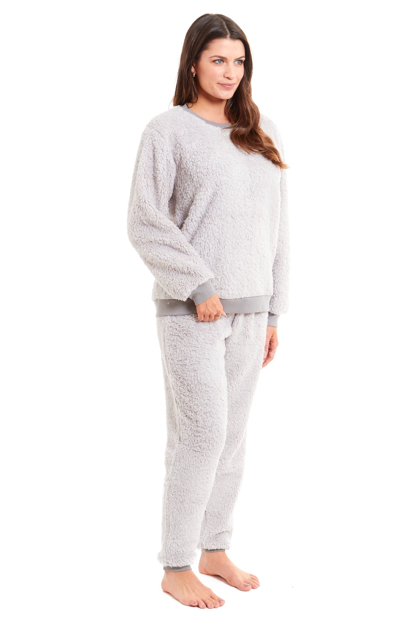 Teddy Fleece Lounge Set Fluffy Cosy Crew Neck Pyjama Daisy Dreamer Pyjamas