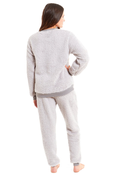 Teddy Fleece Lounge Set Fluffy Cosy Crew Neck Pyjama Daisy Dreamer Pyjamas