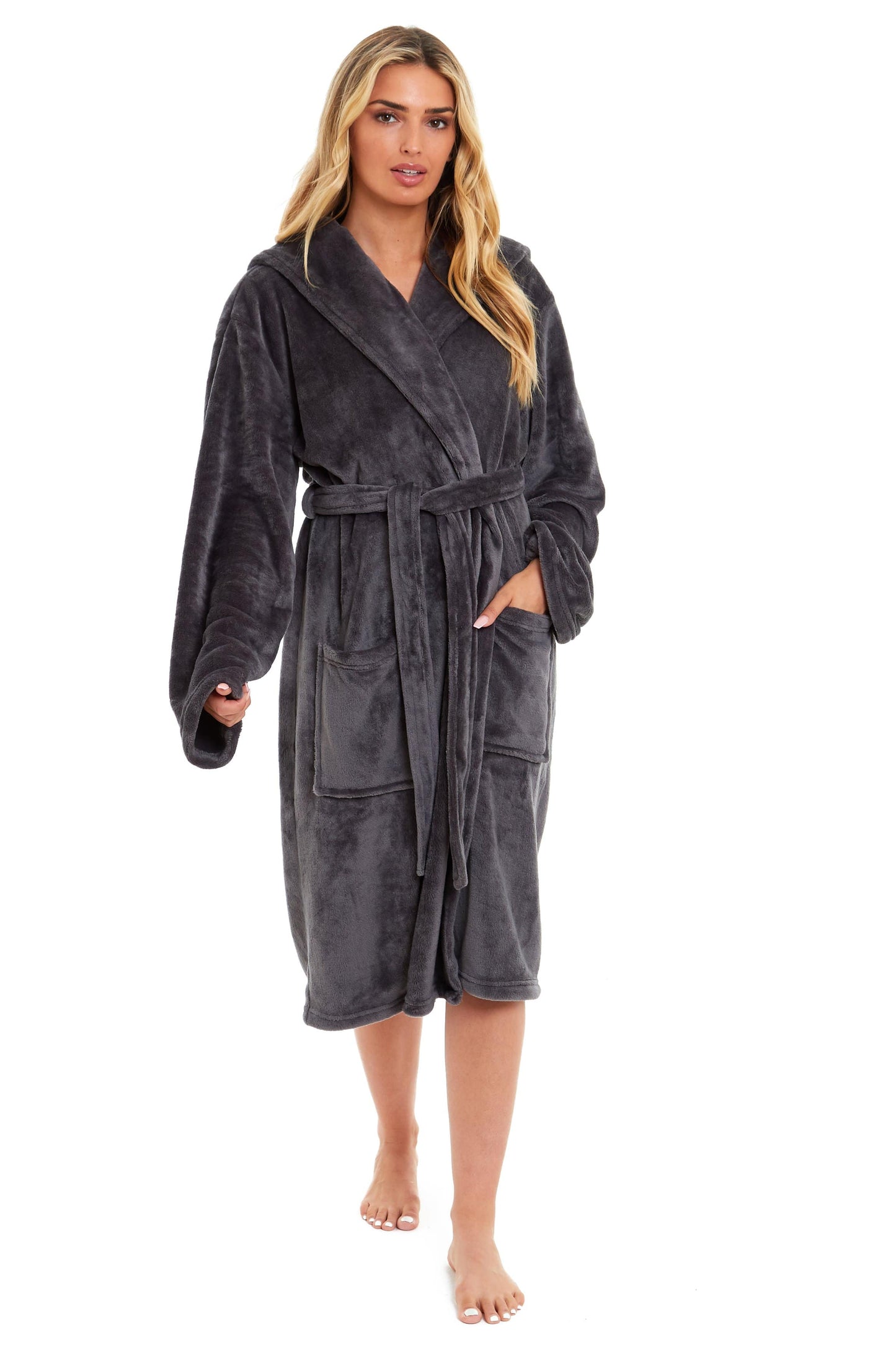 Super Soft Plush Fleece Hooded Dressing Gown Daisy Dreamer Dressing Gown