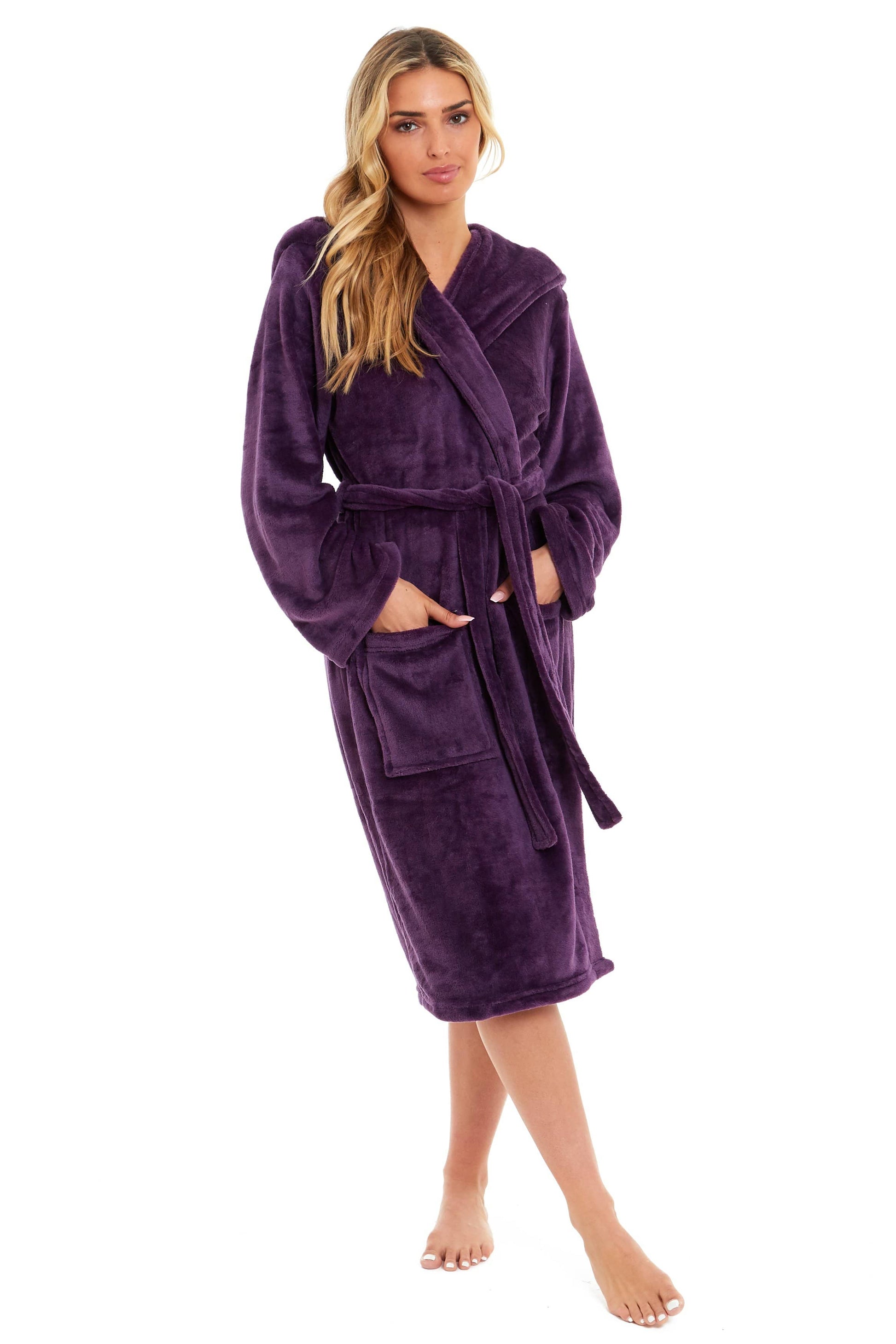 Super Soft Plush Fleece Hooded Dressing Gown Daisy Dreamer Dressing Gown