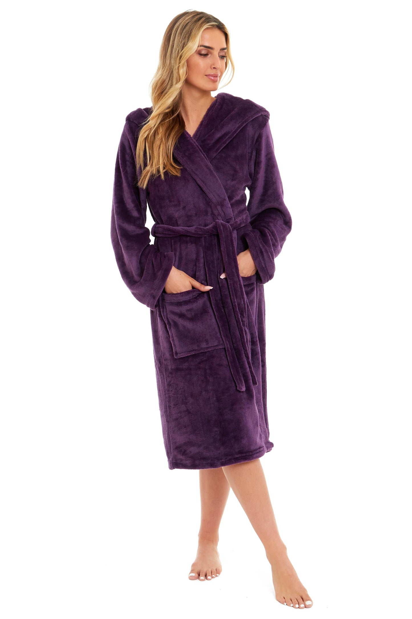 Super Soft Plush Fleece Hooded Dressing Gown Daisy Dreamer Dressing Gown